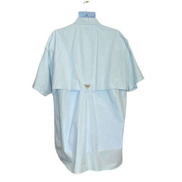 Columbia PFG Men's Sky Blue 100%Cotton Collared Button Down Casual Shirt Size XL - Picture 2 of 12